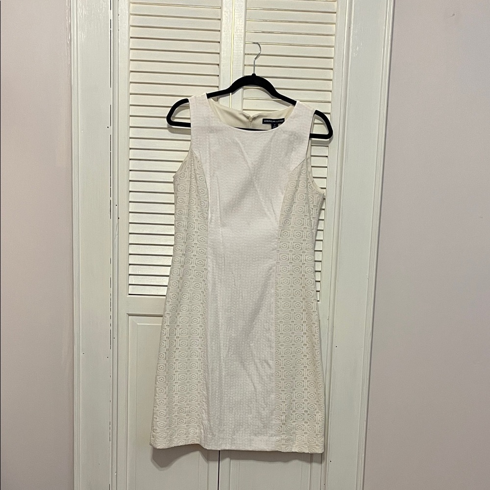 American Living White Textured Mini Dress